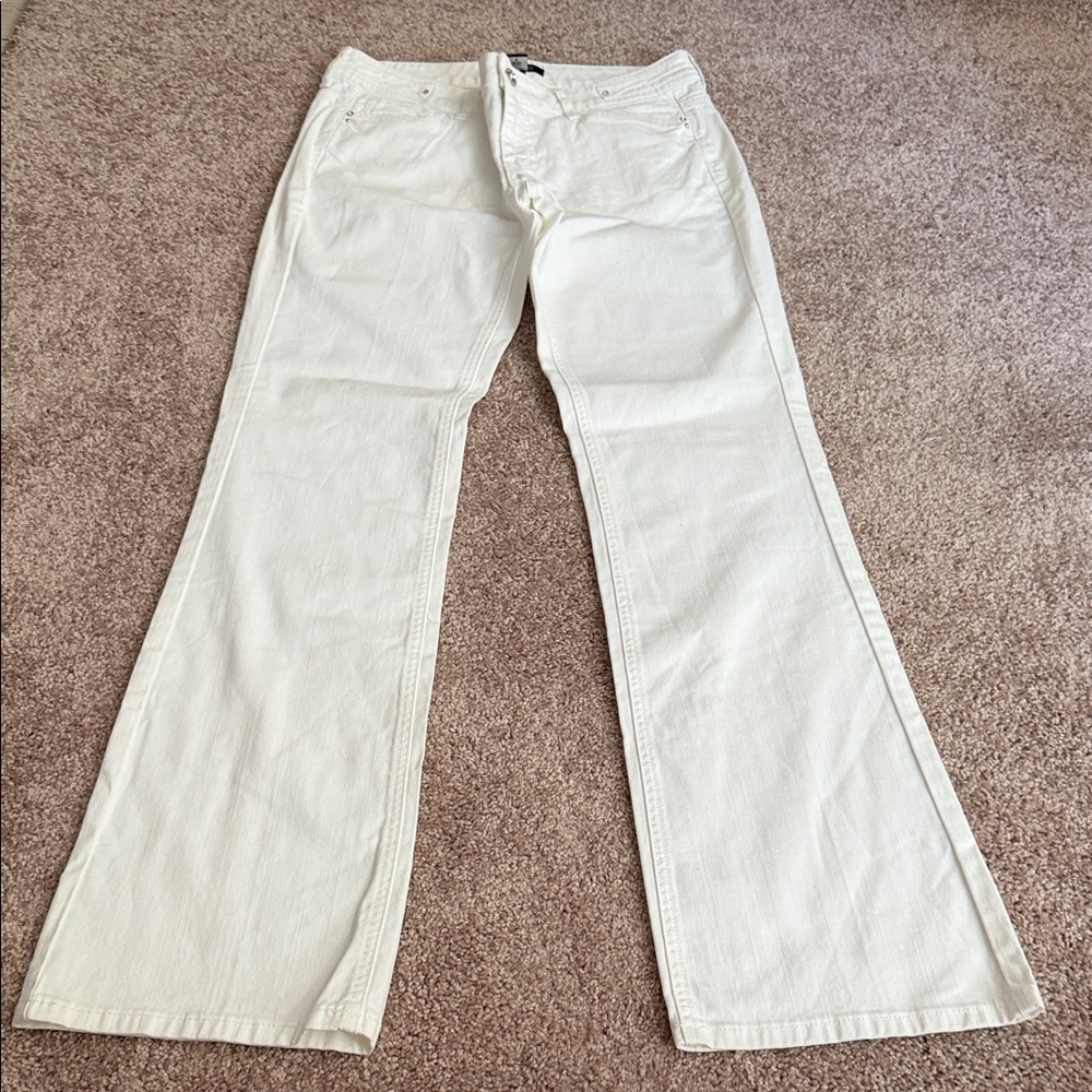 Wide Leg Women's Jeans in Off-White